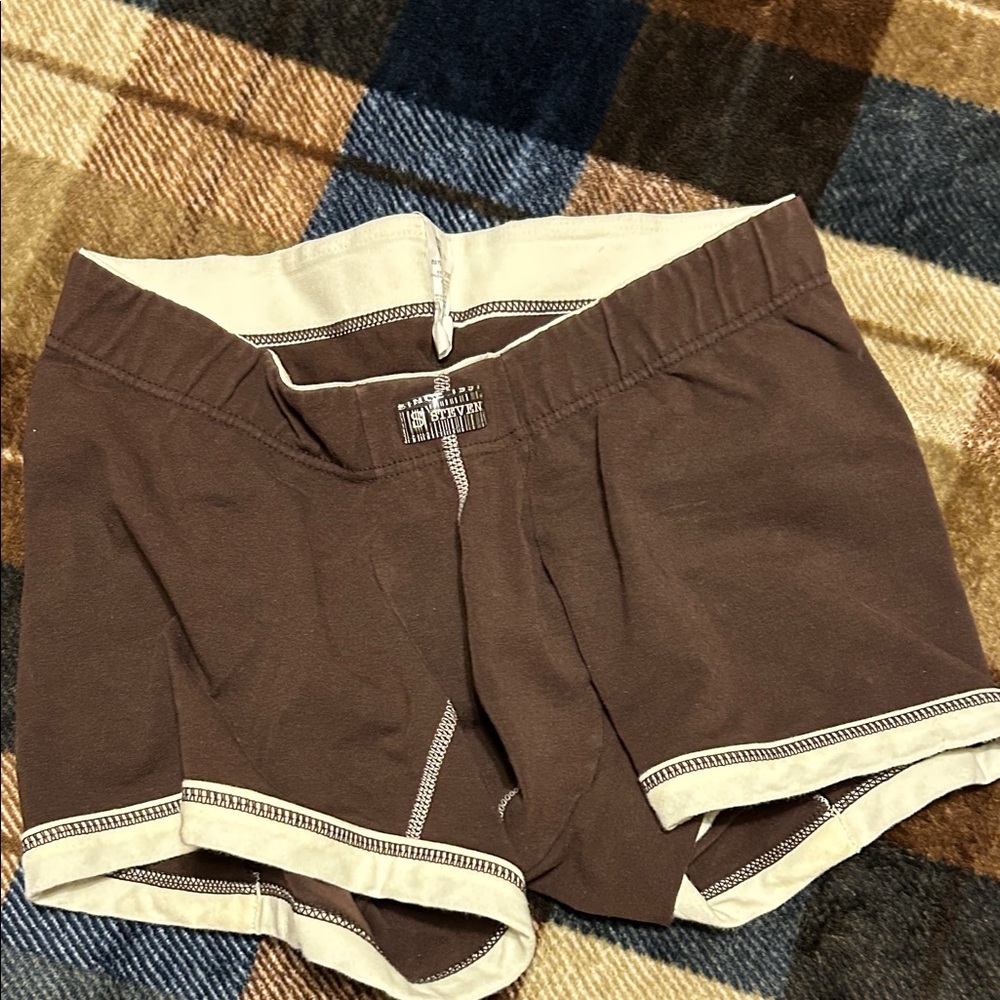 Seven7 Women's Brown and Cream Bike Shorts